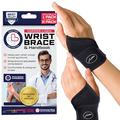 Doctor Developed Wrist Brace, Wrist Wraps for Carpal Tunnel Arthritis, Tendonitis, Hand Support, Ideal for Fitness, Weight...
