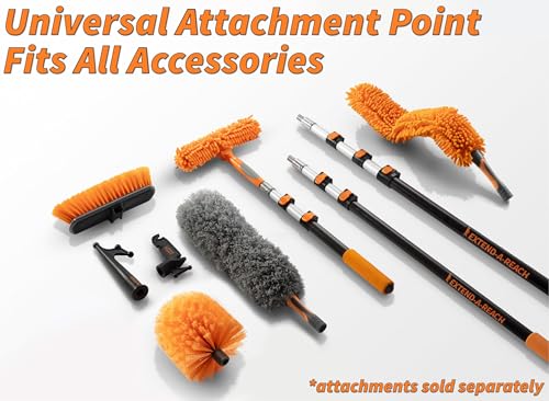 5-24 ft Long Telescoping Extension Pole // Multi-Purpose Extendable Pole with Universal Twist-on Metal Tip // Lightweight ...