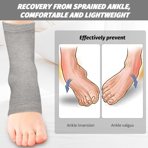 Xorim Ankle Compression Sleeve, Foot Compression Sleeve, Soft and Breathable Bamboo Foot Sleeves, Foot Pain Relief Socks f...