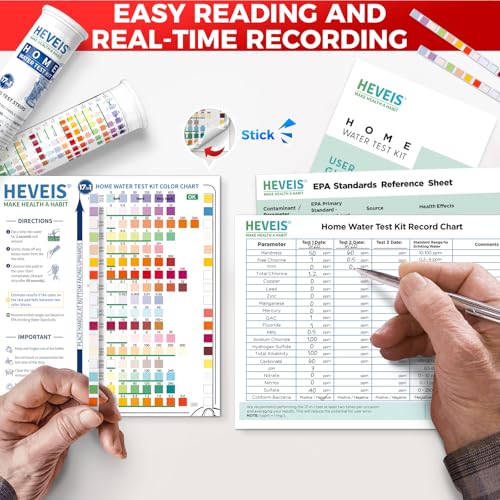 21-in-1 Home Drinking Water Testing Kit - 120 Strips + 4 Bacteria Tests - Tap and Well Water Test Kit, Easy to Test and Re...
