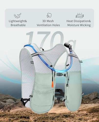 ECOHUB Running Hydration Vest Backpack,Lightweight Breathable Pack with 2L Water Bladder Bag Daypack for Hiking Trail Runn...