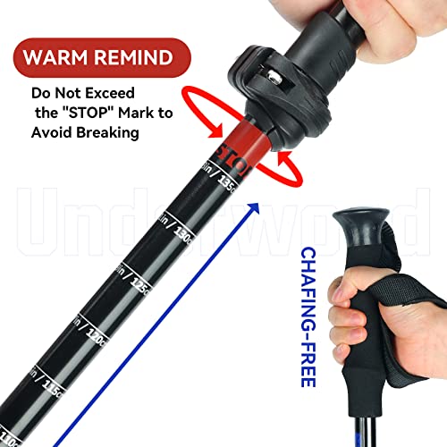 Collapsible Trekking Poles for Hiking 4 Pack - Adjustable Aluminum Hiking Poles, Lightweight Nordic Walking Sticks for Wom...