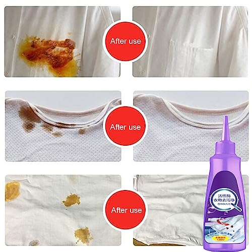 2 PCS Active Enzyme Laundry Detergent, Active Enzyme Laundry Stain Remover, Garment Stubborn Stain Cleaner Oil Remover, Cl...