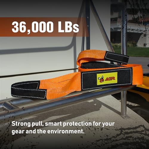 ATR Tree Saver Strap 3.5" x 8ft – 36,000 lbs Break Strength, Heavy Duty Tow Strap for Winch, Off-Road Recovery, Truck, Jee...
