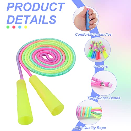 Kids Jump Rope,12 Pack Rainbow Jump Rope Set,7.2 Ft Adjustable Skipping Rope,Durable Jump Ropes with Plastic Handles,Vibra...