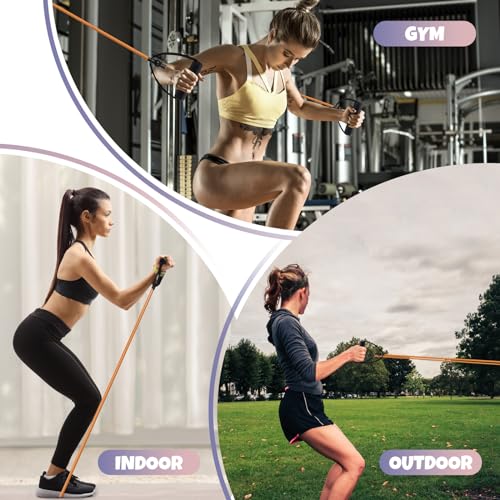 RitFit Single Resistance Exercise Band with Comfortable Handles - Ideal for Physical Therapy, Strength Training, Muscle To...