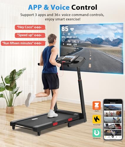 CIIHI Treadmill with Auto Incline - Adjustable Height Handrail 15% Auto Incline Treadmill with 400 lbs Capacity - Foldable...