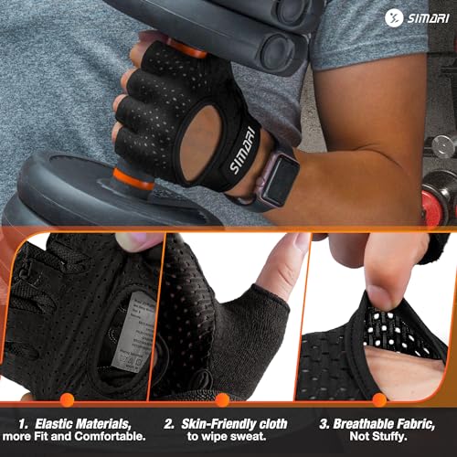 SIMARI Breathable Workout Gloves for Men and Women, Padded Weight Lifting Gloves with Great Grip, Full Palm Protection for...