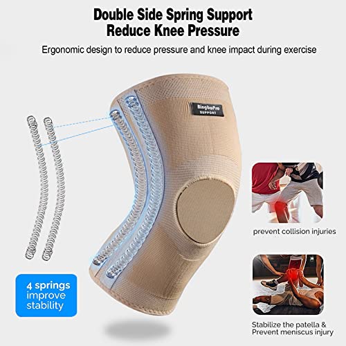 BingboPro Professional Knee Brace With Stabilizer For Men Women,Compression Knee Sleeve Support Brace for Pain Relief, Fas...