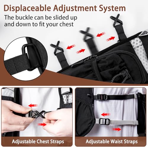 Running Hydration Vest for Women Men - Waterproof Running Water Backpack Hydration Pack with 12 Pockets, Lightweight Water...