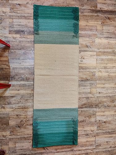 Jaipur art & Rugs Cotton Yoga Mat - Eco-Friendly Hand-Woven Rug - Non Slip & Thick (24”x72”x5mm) for Everyday Fitness at H...