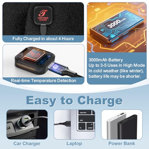 Heated Knee Brace, Cordless Knee Heating Pad for Arthritis, 3 Temperature Modes Knee Warmer, 3000mAh Battery Operated Knee...