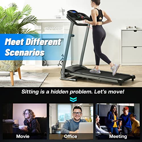 HomJoones Home Foldable Treadmill with Incline, Folding for Workout, Electric Walking Machine 15 Preset or Adjustable Prog...