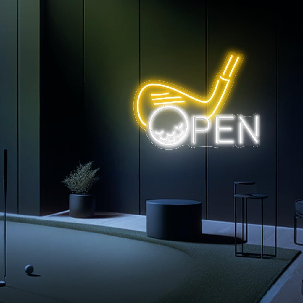 Golf Neon Sign (SUPER LARGE - 40x30'') Golf Open Led Sign Golf Led Light Personalized Golf Golf Wall Art Custom Golf Neon Sign Golf Wall Decors Golf Open Gifts (40x30'')