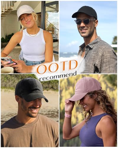 FURTALK Unisex Vintage Washed Unstructured Baseball Cap Washed Cotton Adjustable Dad Hat