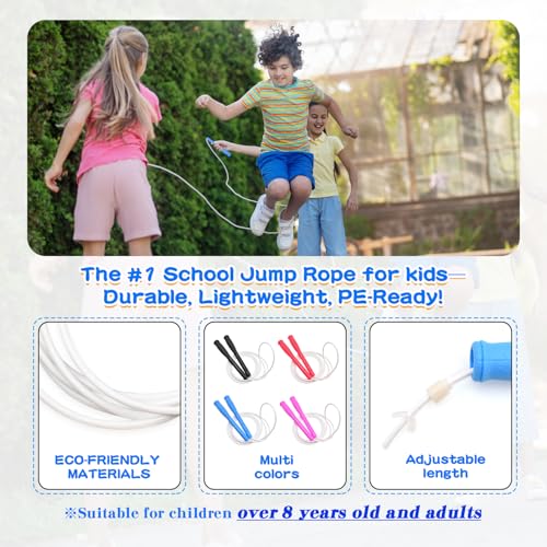 FEELCAT Jump Rope For Kids & Adults，4mm TPU Ropes For Speed Jump Rope,Double Unders, Long Handles & Tangle-Free,9.19FT Adj...