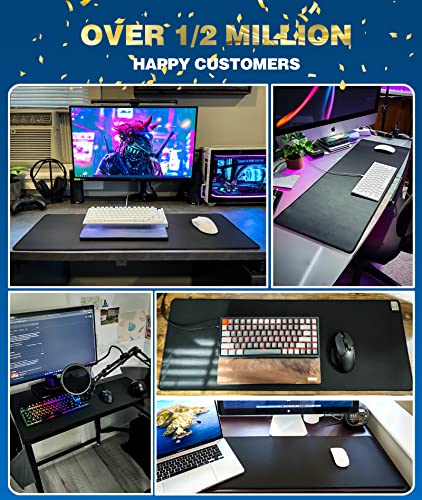 KTRIO Large Gaming Mouse Pad Desk Mat, Superior Micro-Weave Cloth for Precise Mouse Control, Non-Slip Rubber Base, Stitche...