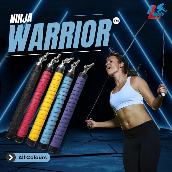 Buddy Lee Ninja Warrior Jump Rope – Adjustable Speed Rope for Fitness, HIIT, CrossFit & Boxing – Tangle-Free with Precisio...