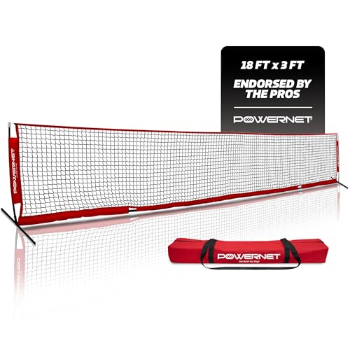 PowerNet Soccer Tennis Net, Portable Instant, Indoor Outdoor, Metal Collapsible Base Weighted, Durable Vertical Bow Posts,...