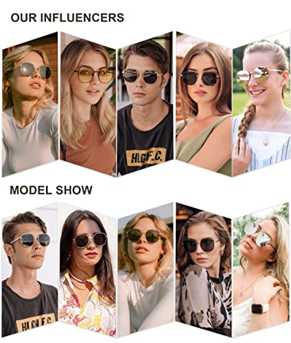 SOJOS Classic Trendy Square Sunglasses for Women Men Cute Big Frame Gold Shades SJ1137