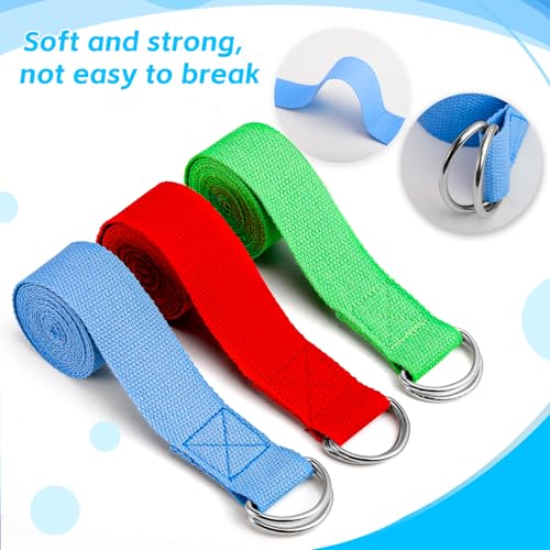 Extrapins 10 Pcs Yoga Strap for Stretching,8 Ft Exercise Adjustable Straps,Yoga Bands with Safe Adjustable D Ring Buckle,N...