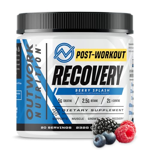 Outwork Nutrition Post Workout Recovery Powder - Creatine Monohydrate, KSM-66 Ashwagandha & Tart Cherry - Speeds Recovery,...