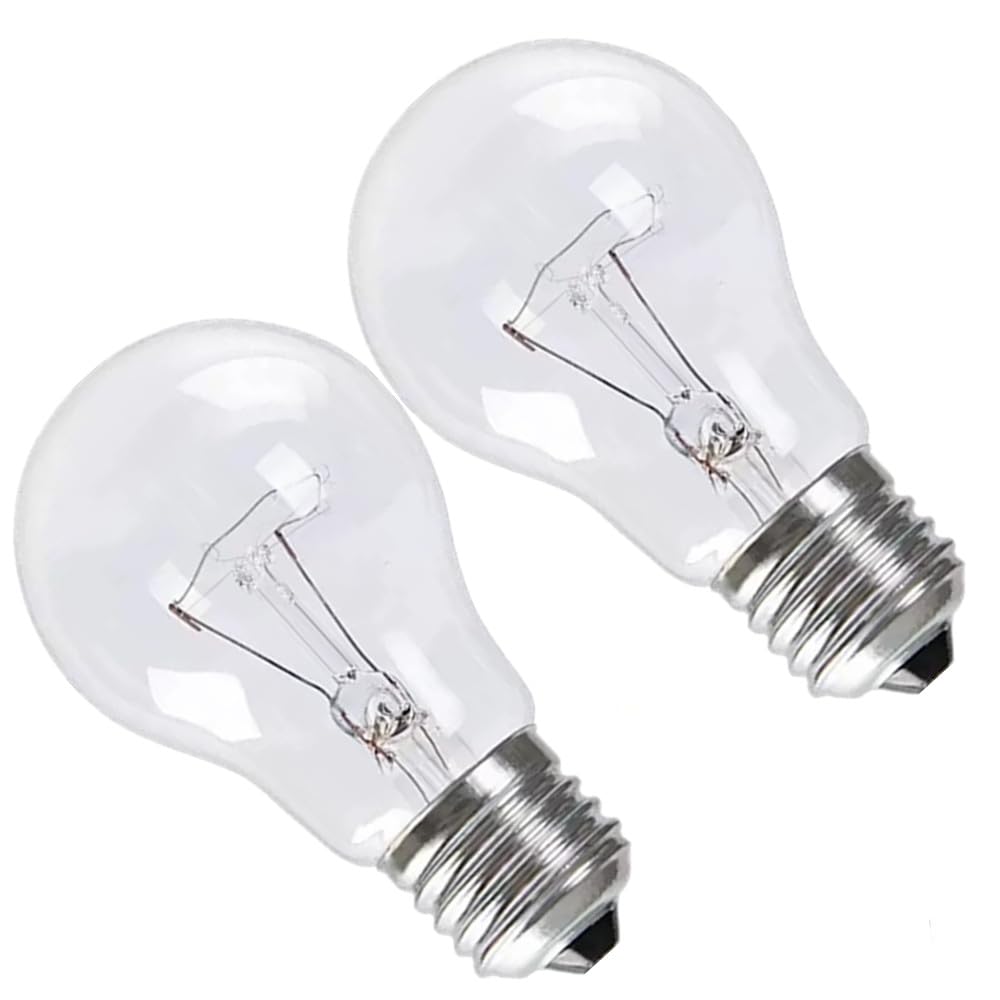 Hrsovii A19 Clear Incandescent Rough Service Light Bulb, 100 Watt Incandescent Light Bulbs, A19 100 WATT Bulbs ，100 Watt, 2700K Soft White, E26 Medium Base, 110-130V (2 Pack)