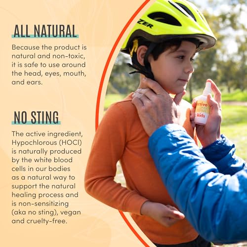 Active Skin Repair Kids First Aid Spray - Non-Toxic & Natural Kids Antiseptic Formula for Minor Cuts, Wounds, Scrapes, Ras...