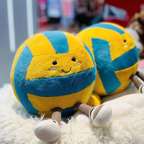 MUALML Cute Volleyball Stuff Soft Sports Stuffed Plush Pillow, Funny Plush Volleyball Gifts for Teen Girls Boys