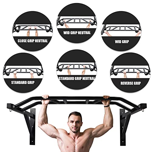BDL Wall Mounted Pull Up Bar Chin Up bar Multifunctional Dip Station for Indoor Home Gym Workout, Power Tower Set Training...