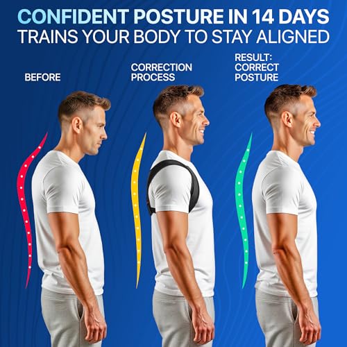 NEW 2026 Posture Corrector for Men & Women – Adjustable Figure-8 Back Brace for Rounded Shoulders & Upper Back Support – B...