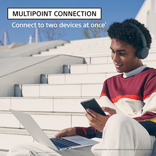 Sony WH-CH520 Wireless Headphones Bluetooth On-Ear Headset with Microphone and up to 50 Hours Battery Life with Quick Char...
