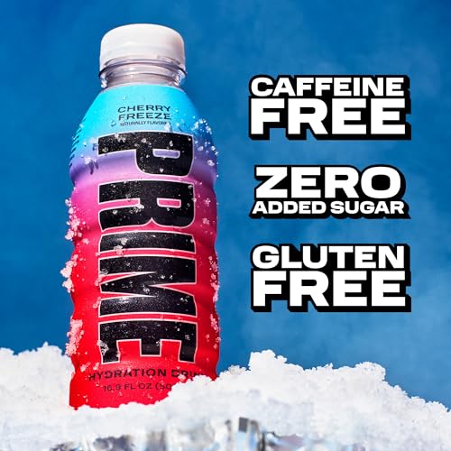 PRIME Hydration CHERRY FREEZE, Sports Drinks, Electrolyte Enhanced for Replenishing Fluids, 250mg BCAAs, B Vitamins, Antio...