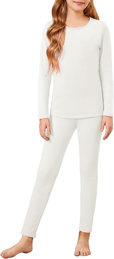 Arshiner Girls Thermal Underwear Set Long Johns Cold Weather Kids Base Layer Top Bottom
