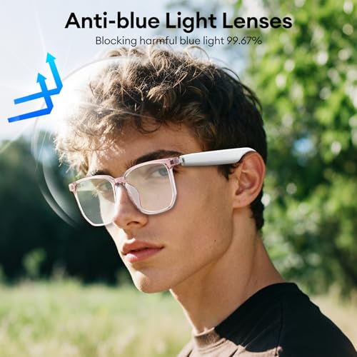 AI Smart Glasses, Bluetooth 5.4 Translation Glasses with 144 Language & Accents, Blue Light Filtering Lenses, Multifunctio...