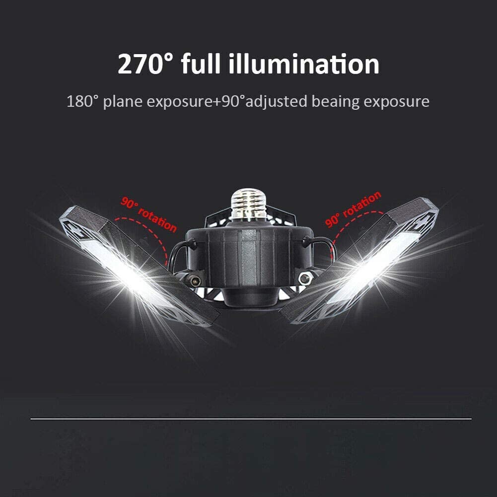 KONPWAY Deformable LED Garage Light 6000 Lumen 60W Neutral 1-Pack Plastic Model 3d55bb6f-818e-4378-8108-