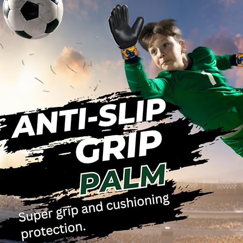 Arsh Sports Soccer Goalie Gloves, Football Goalkeeper Gloves for Kids Youth & Adult Strong Grip Finger Save 4mm Latex Fing...
