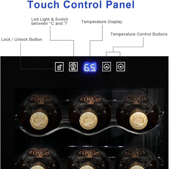 Winado 18 Bottle Compressor Wine Cooler Refrigerator w/Adjustable Temperature, Freestanding Compact Mini Wine Fridge with Digital Control & Removable Shelves