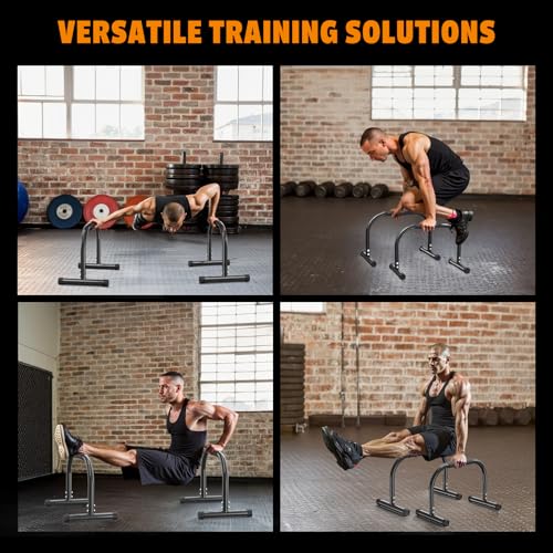 AmazeFan Parallettes Bars, High Steel Push Up Bar Strength Training For Handstands, Calisthenics Bars & Dip Bars, Calisthe...