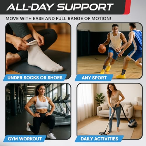 Sleeve Stars Ankle Brace for Women & Men, Ankle Wrap for Sprain, Compression Sleeve for Plantar Fasciitis Relief, Easy Cus...