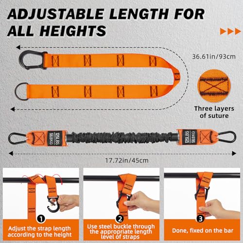 Pull Up Assistance Bands, 350lbs Heavy Duty Resistance Band for Pull Up, 4 Pull Up Bands with Two Foots Fabric Feet/Knee R...