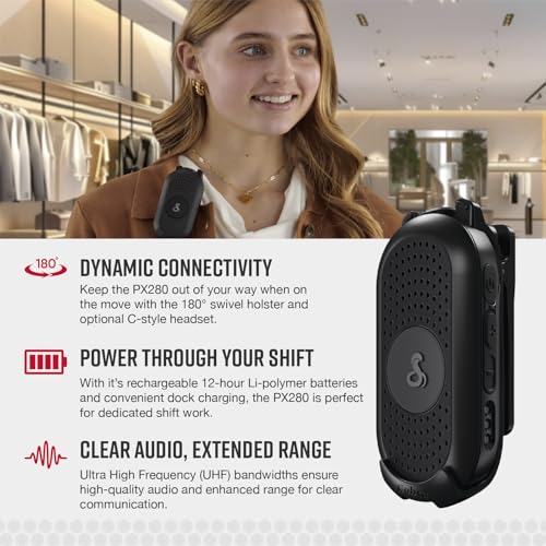 Cobra PX280 Compact Portable FRS Two-Way Radios - IP54 Certified Durability, Dock Charging, 12-Hour Battery Life, Compact ...