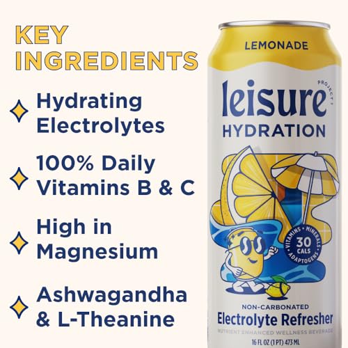 Leisure Hydration Non-Carbonated Electrolyte Refresher, Variety Pack - Low Sugar Nutrient Enhanced Water Beverage - Get Th...