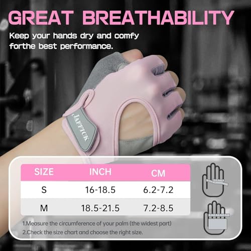 Jaffick Workout Gloves for Women Lightweight | Breathable Fitness Gloves with Non-Slip Grip for Gym, Weightlifting, Cyclin...