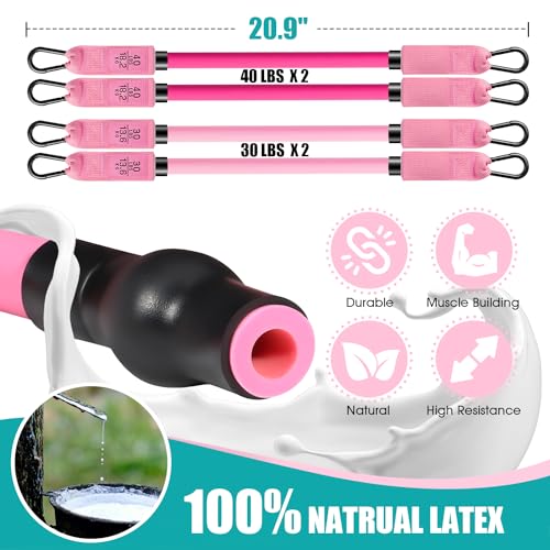 Ayombo Pilates Bar Kit with Resistance Bands, Pilates Workout Equipment for Legs, Hip, Waist, Arm, Squats Exercise Equipme...