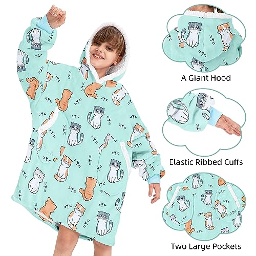 Zando Blanket Hoodie Wearable Blanket Kids and Adult Gift Comfy Blanket Hoodie Oversized Sweatshirt Sherpa Fleece