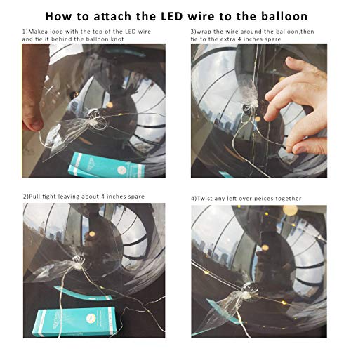 Lightsfever warm white led balloons with batteries, wedding proposal decorations clear transparent for helium or air, birt...