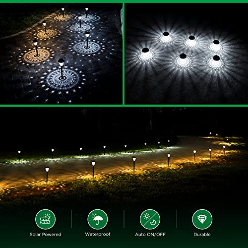URAGO Super Bright Solar Lights Outdoor Waterproof-10 Pack, Dusk to Dawn Up to 12 Hrs Solar Powered Outdoor Pathway Garden...