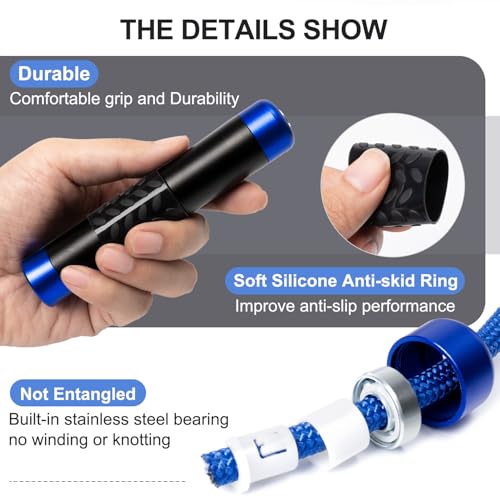 Reedvales 1LB Weighted Jump Ropes for fitness Women Men, Aluminum Handles for MMA, Boxing, CrossFit, Weight-loss Workouts,...