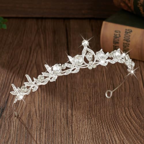 Crystal Tiaras & Crowns for Women, Bride Royal Queen Headband Princess Headpieces for Birthday Cake Crown & Prom Pageant P...